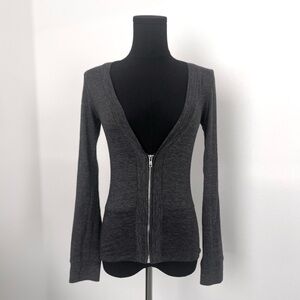 SOLD • BDG Heather Charcoal Gray Front Zip Cardigan in Size XS